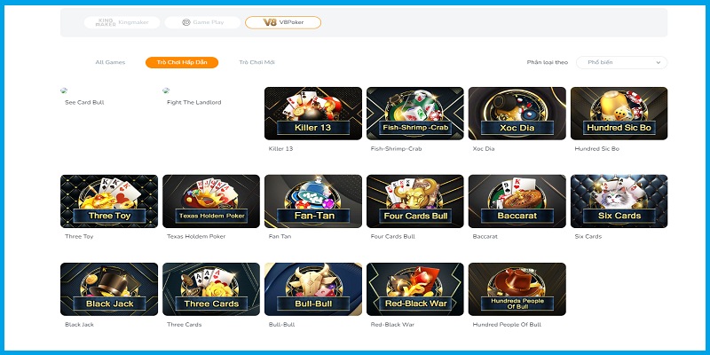 Sảnh game V8Poker