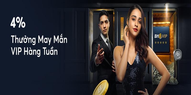 Đối tượng nhận thưởng may mắn VIP hàng tuần 4% đến 22 triệu từ khuyến mãi BK8